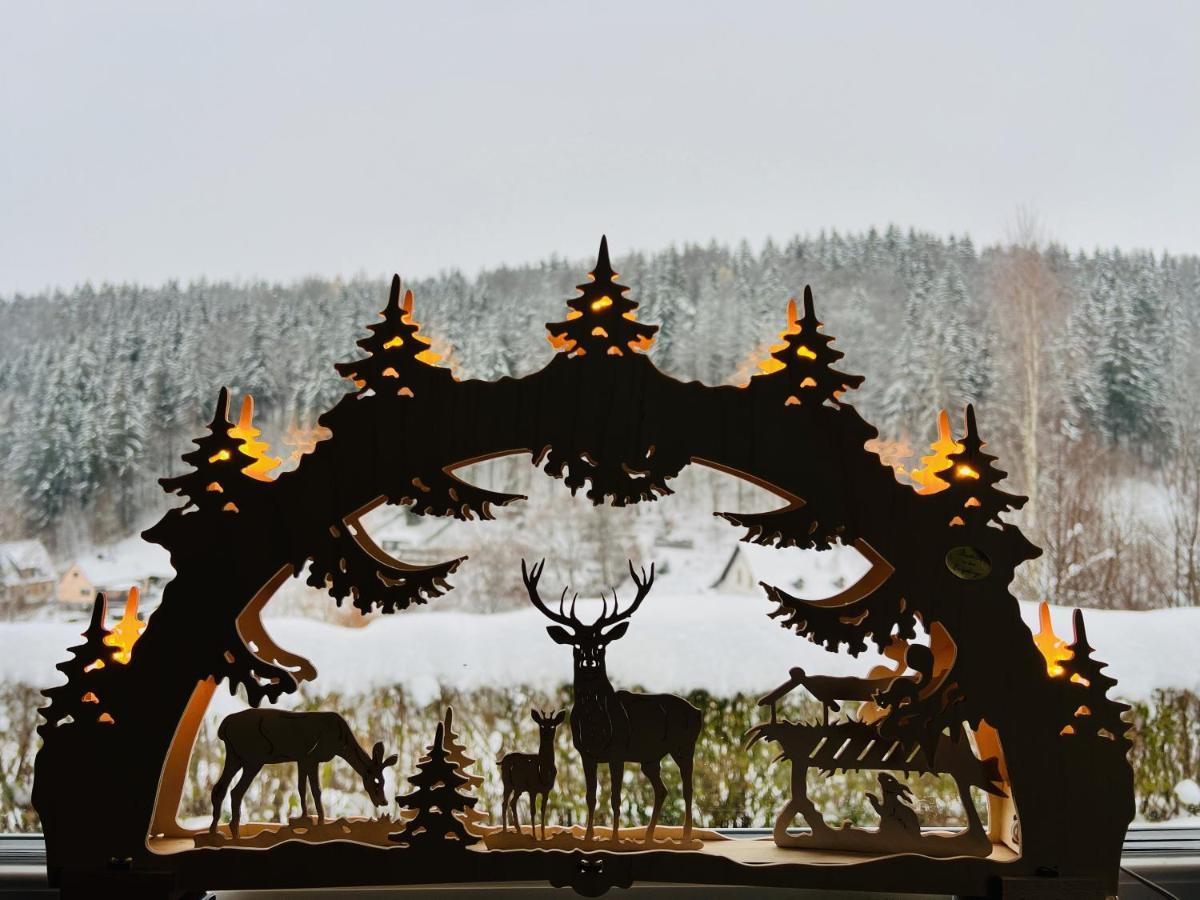 Urige Berghuette Mit Kamin Und Sauna Im Erzgebirge Nahe Schwarzwassertal Pobershau Екстериор снимка